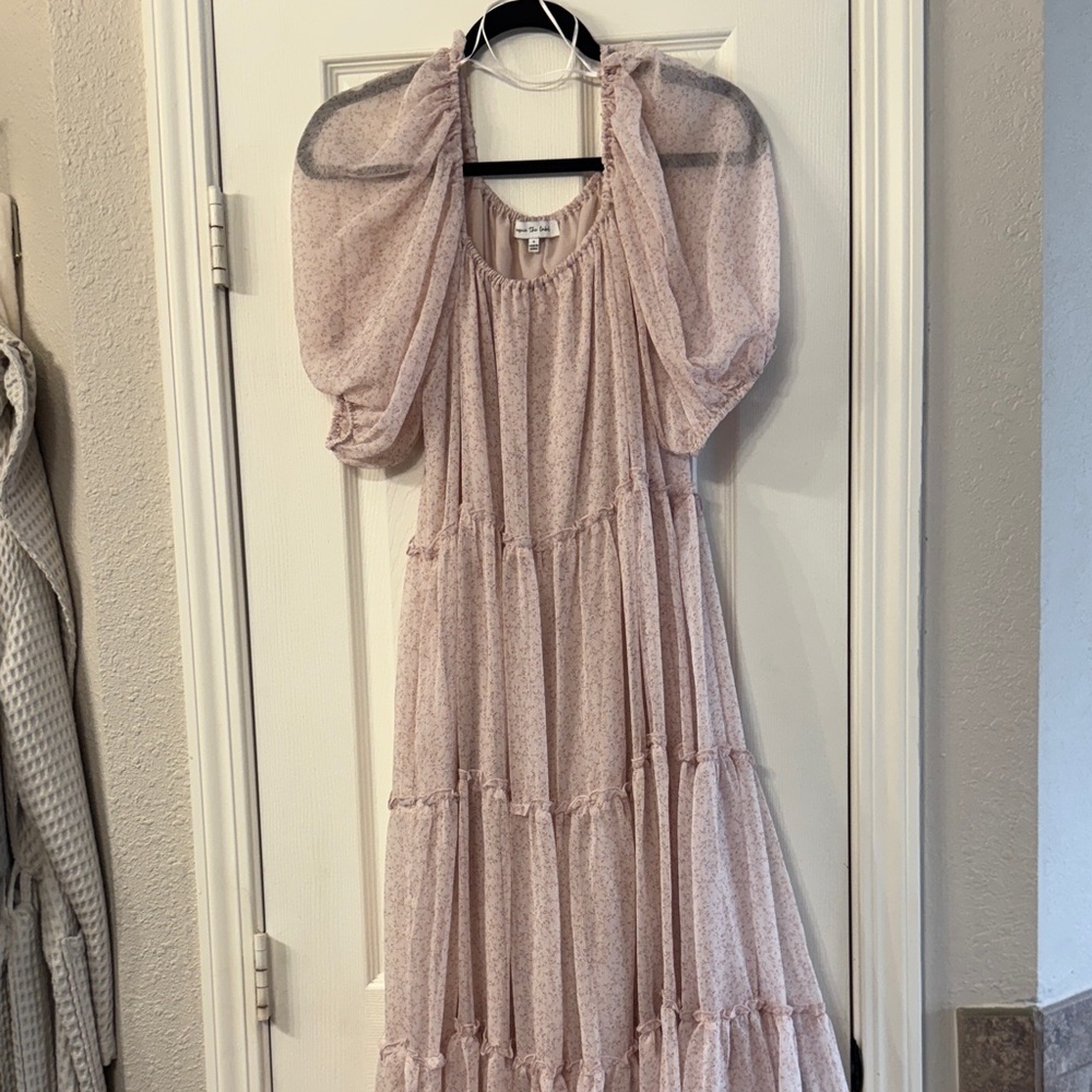 Jacqui E Pink Tiered Dress